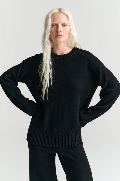 Heavy Crew | Merino Wool | Black