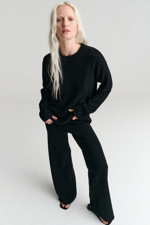 Heavy Crew | Merino Wool | Black