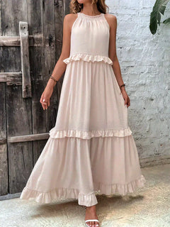 Lana - Chic Ruffle Trim Sleeveless Dress