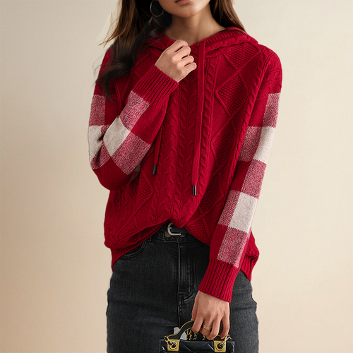 Lily - Jacquard Hooded Sweater