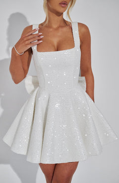 Emma - Sequins Bow Backless Mini Dress