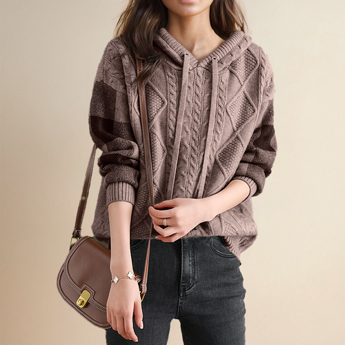 Lily - Jacquard Hooded Sweater
