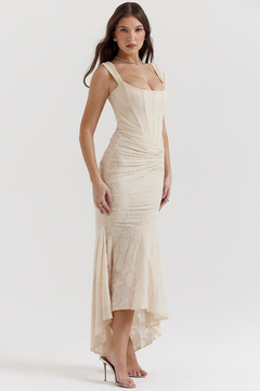 Evelyn - Elegant Slim Cut Lace Maxi Dress