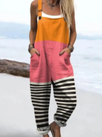 Emma - Abstract Geometric Line Pattern Art Jumpsuit