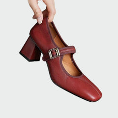 Ruby – Block-Heel Buckle Mary Janes