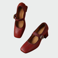 Ruby – Block-Heel Buckle Mary Janes